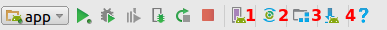 The Android Studio toolbar