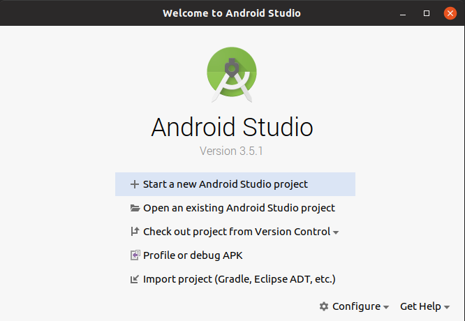 Creating a new Android Studio project