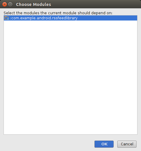 Define dependency in Android Studio - Select module