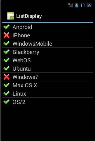 ListView with different elements for each row