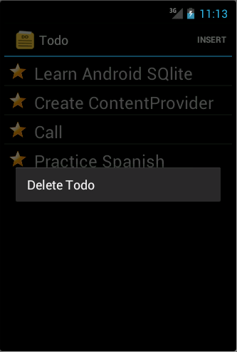 Deleting an todo item