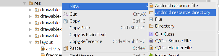 Create resource folder for port layout first step