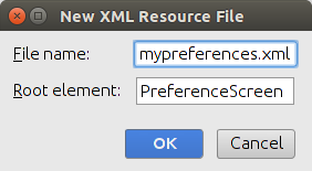 Creating a preference resource file