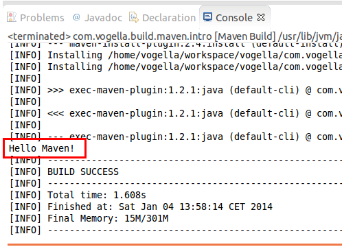 Output of Maven
