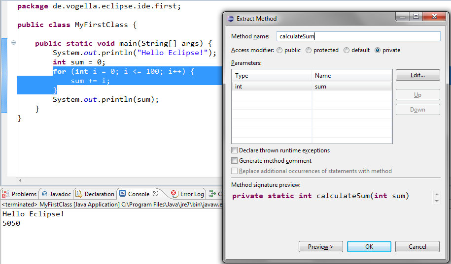 Extract Method refactoring