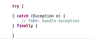 Try catch finally template