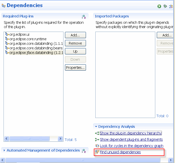 How to remove unused dependencies
