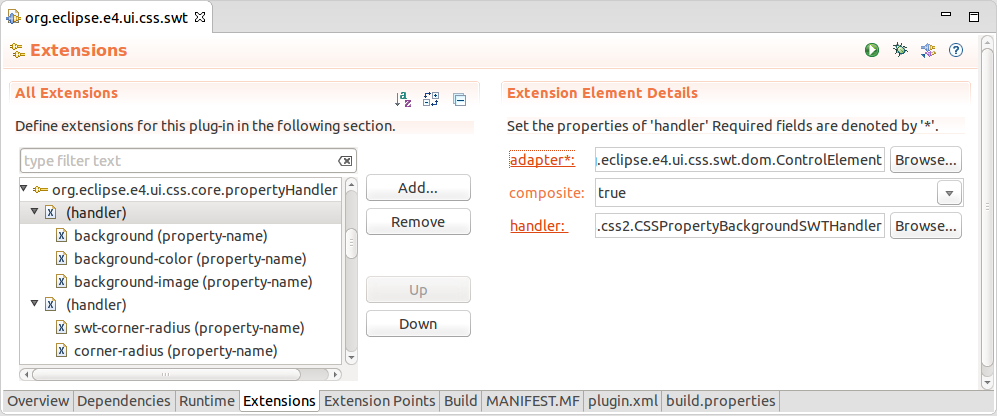 PropertyHandler extension point for org.eclipse.e4.ui.css.swt