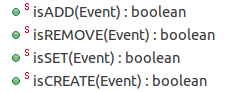 Convenience methods for event types.