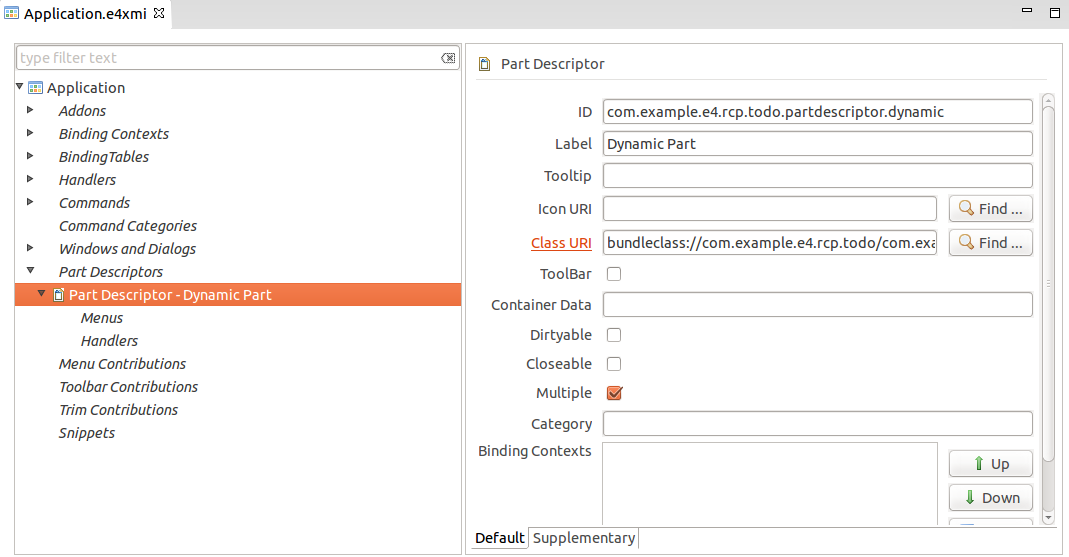 Adding a PartDescripter to the model