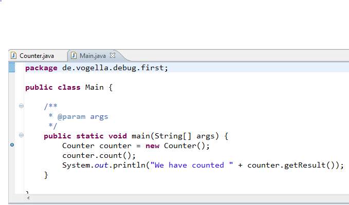 Showing a defined breakpoint