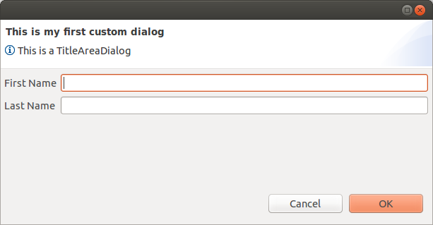 Custom dialog