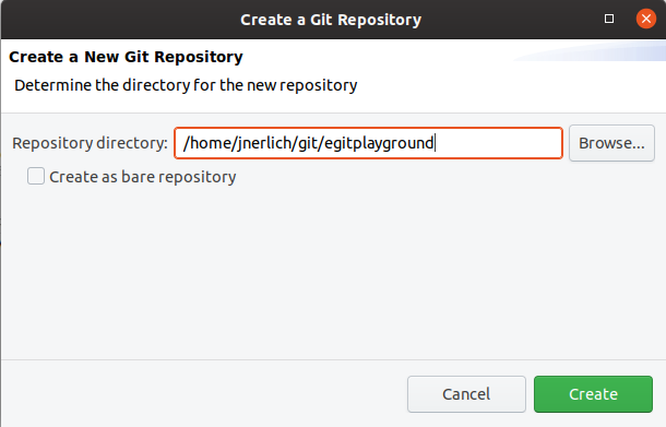 Git init with Eclipse Git
