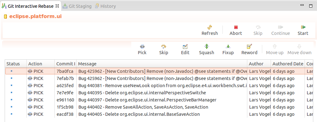 Interactive Rebase EGit