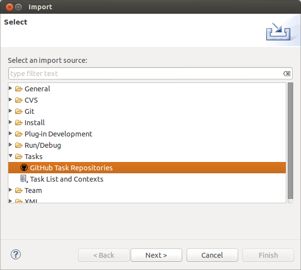 Importing tasks into Eclipse
