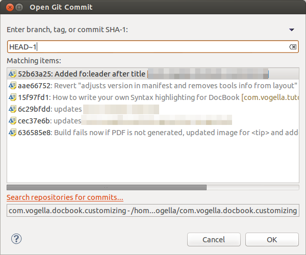 Open Git Commit dialog