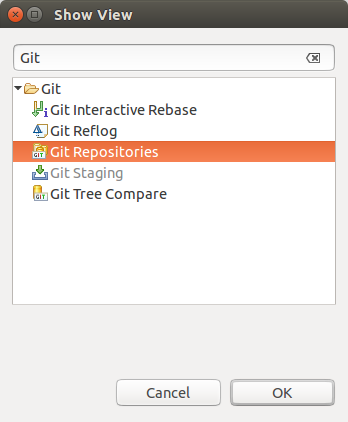Show Git Respositories View