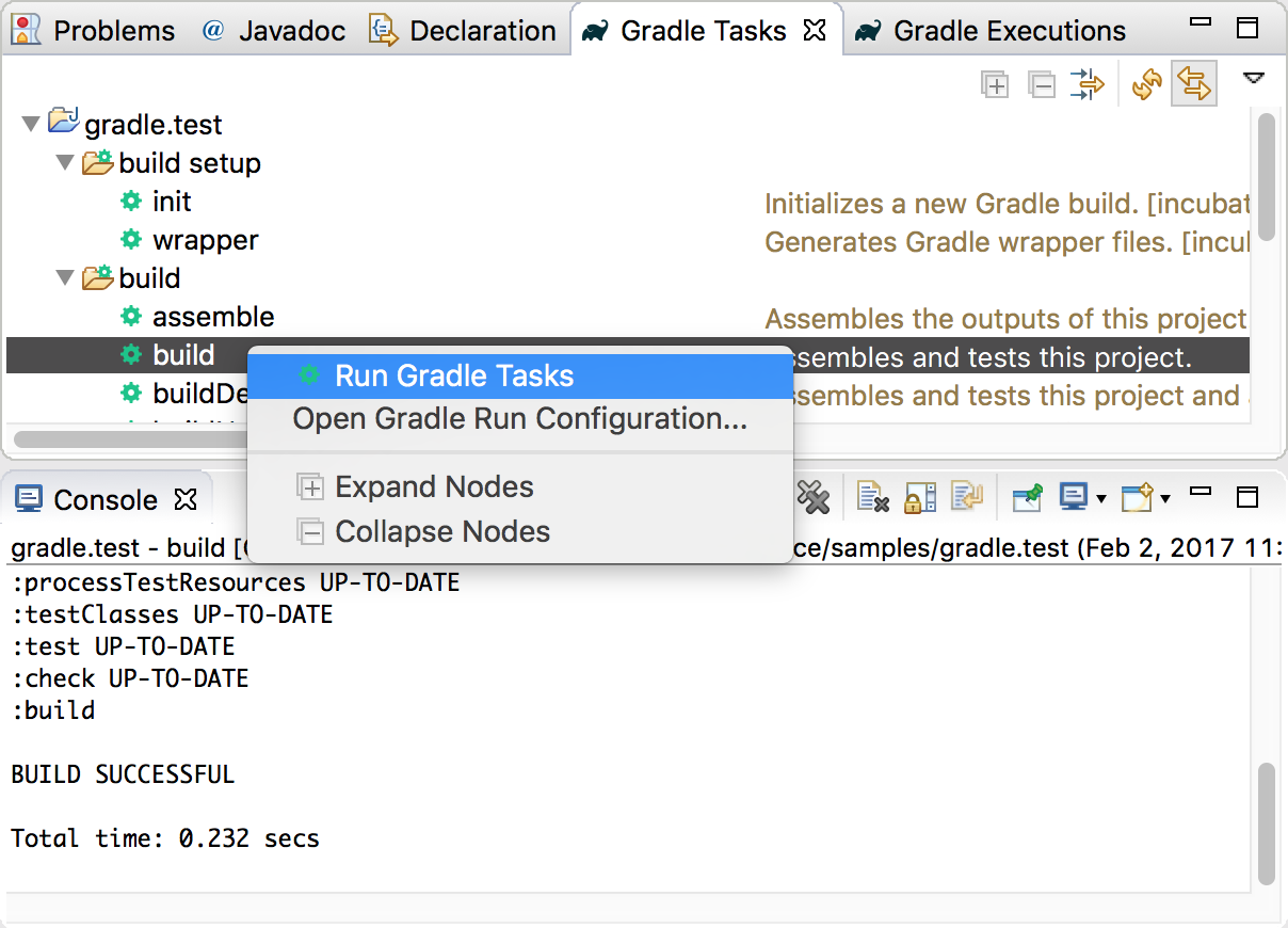 Run Gradle task