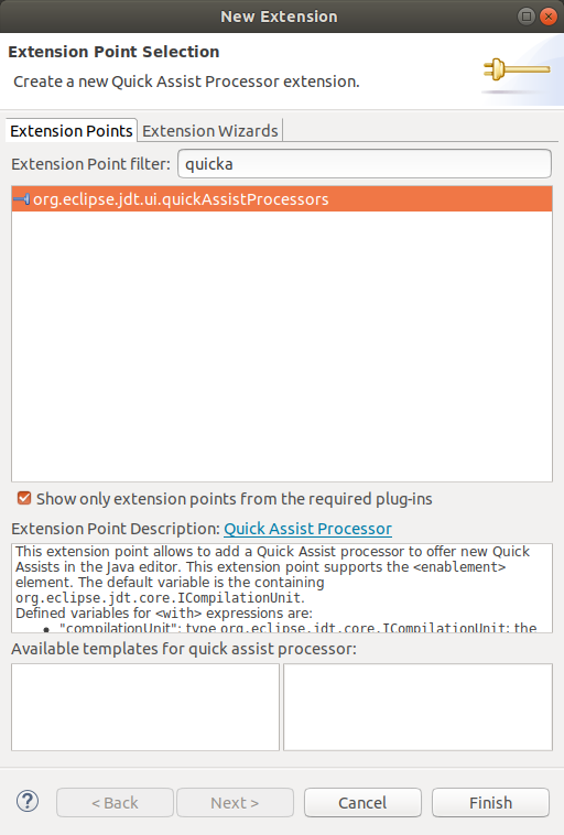 add quickassist extensionpoint