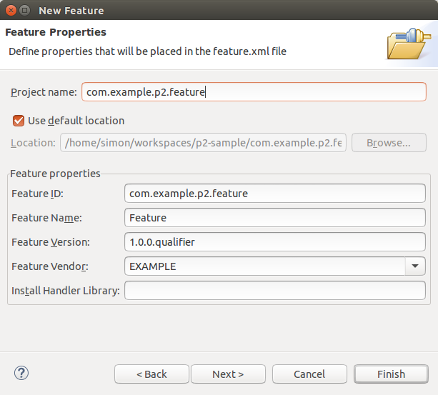 new feature wizard