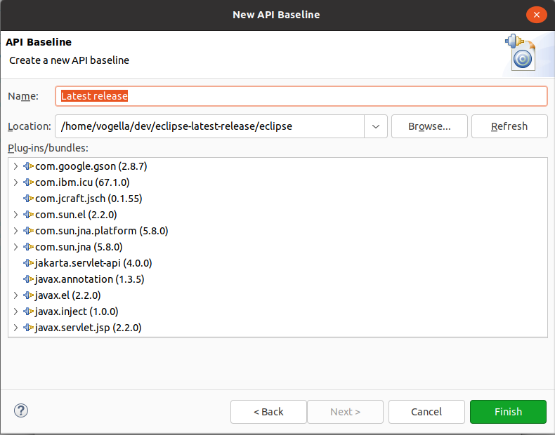 Setting up the API baseline