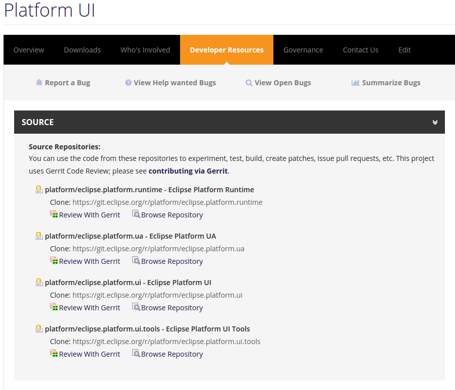 Eclipse Platform UI developer resources`