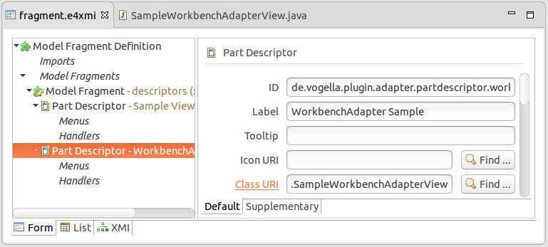 adapter todo workbenchadapter descriptor