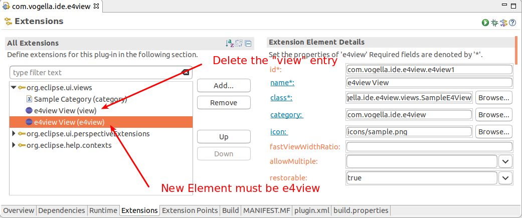 Eclipse 4.x based view