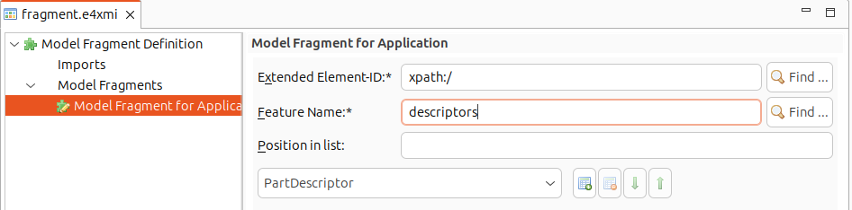 Adding a part descriptor to the Eclipse IDE