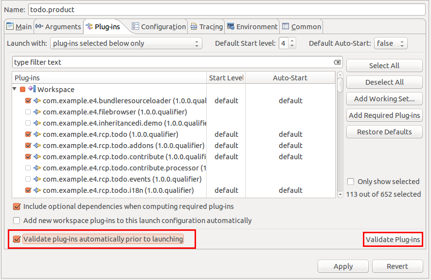 Validate the runtime configuration