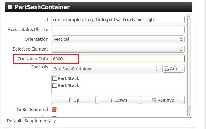 Container data for layouting