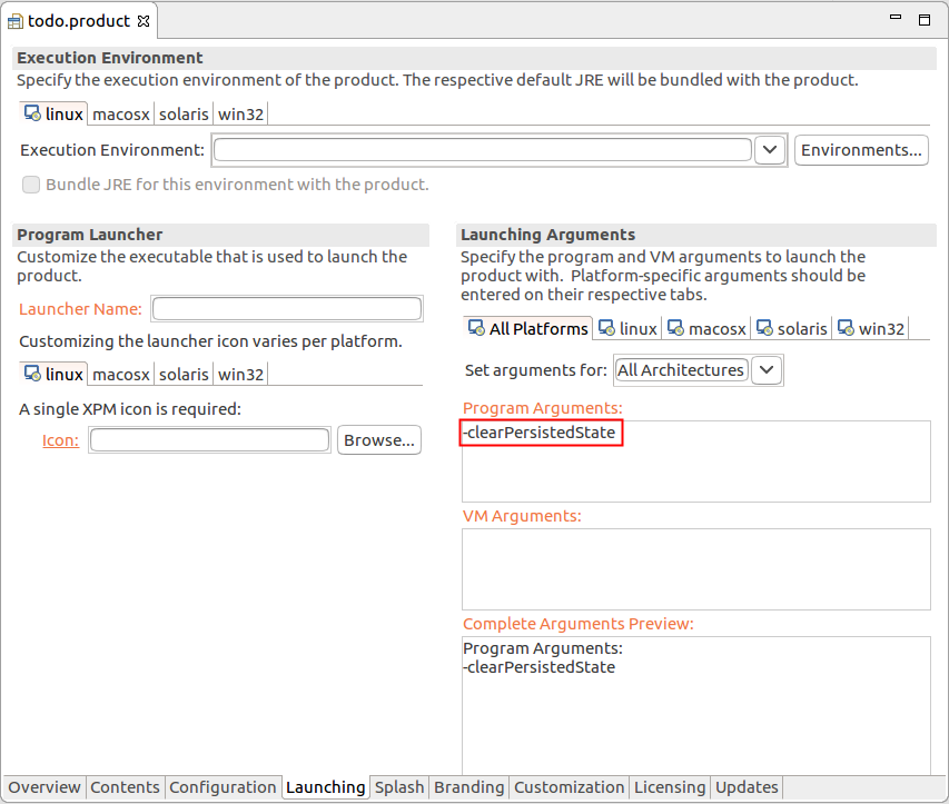 Delete persisted Eclipse application model