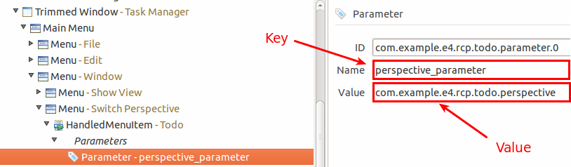 Passing a parameter from a menu entry to a command
