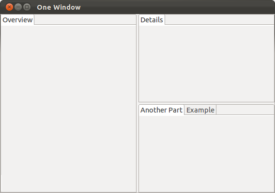 An example arrangement of Parts in an Eclipse application