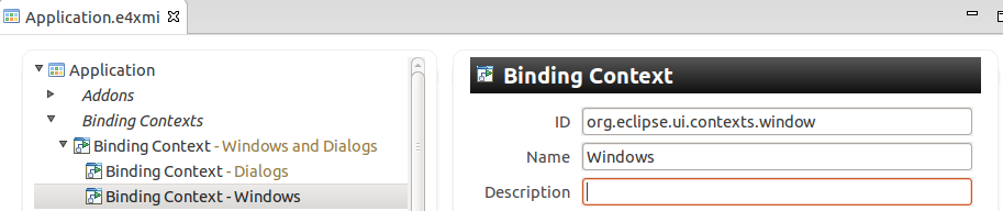 How to add the Binding Context Entries