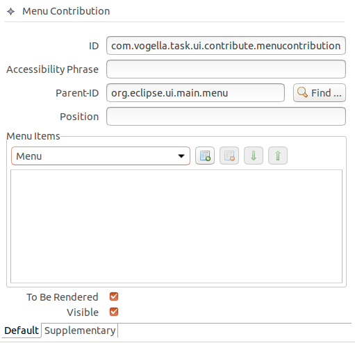 Adding a menu contribution