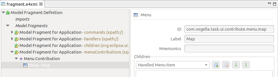 Adding a menu contribution