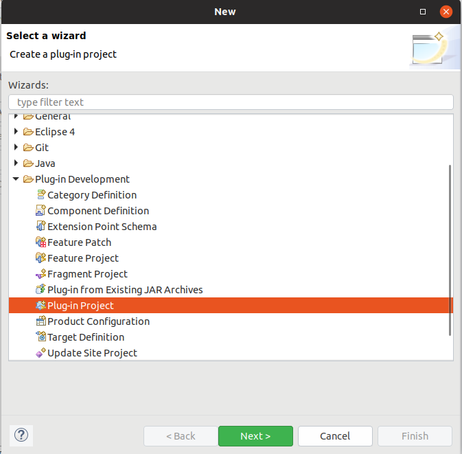 Selection the Eclipse Plug-in Wizard