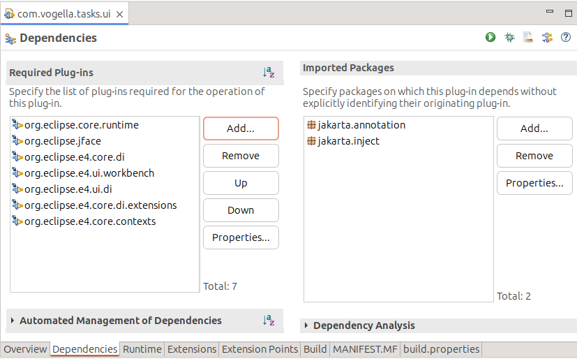 Plug-in Dependencies