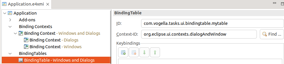 How to add the Binding Context Entries