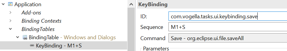 How to add the Binding Context Entries
