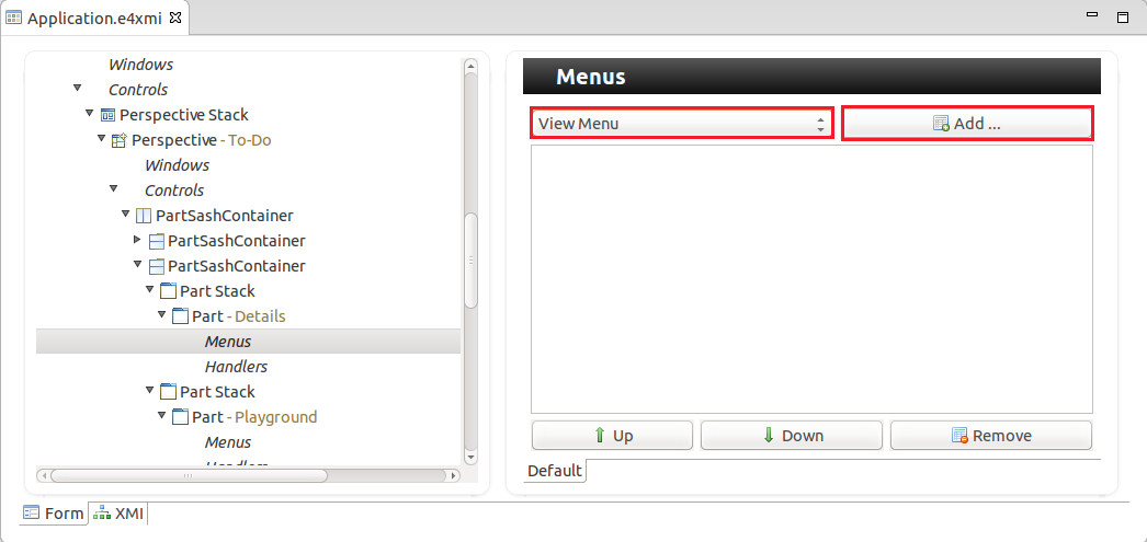 Adding a View menu