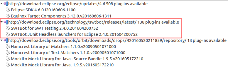 swt bot target definition