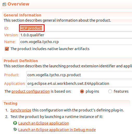 Entering the product ID in the product configuration file