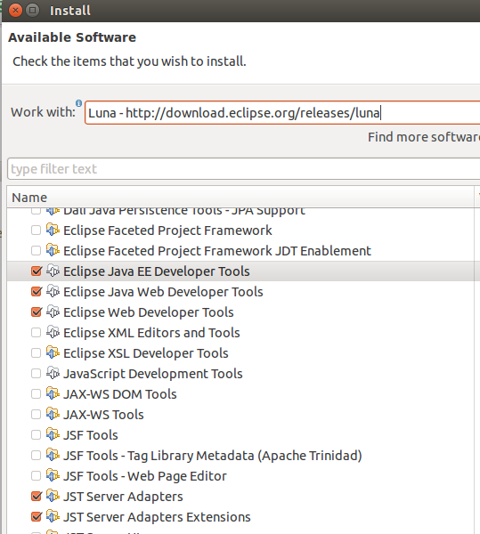 Eclipse WTP installation