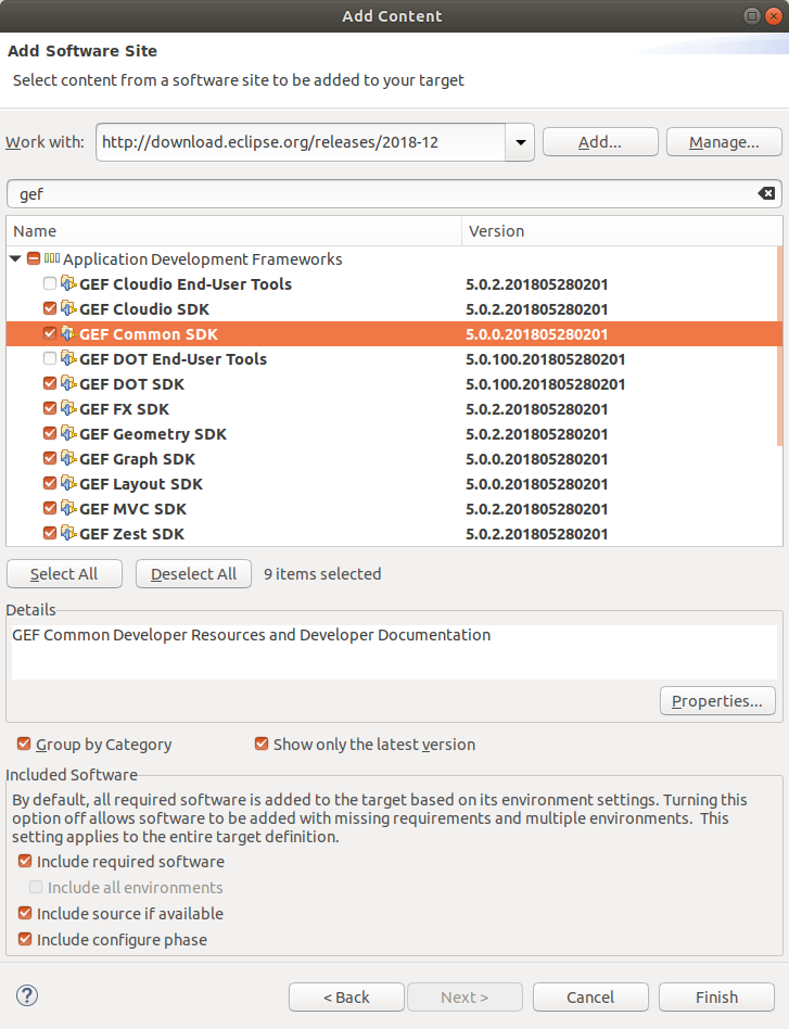 gef dependencies