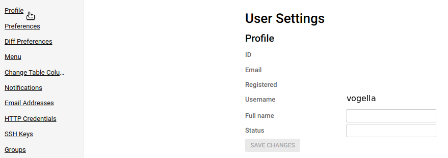 SSH public key setting in Gerrit