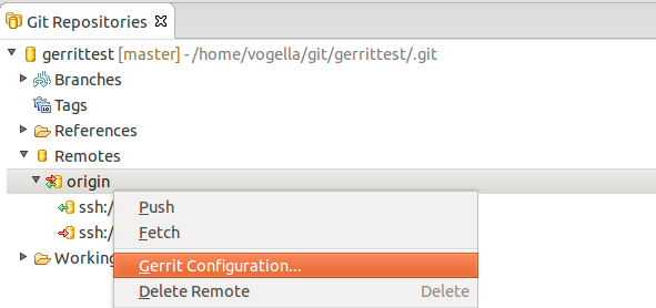 Configure a remote for Gerrit