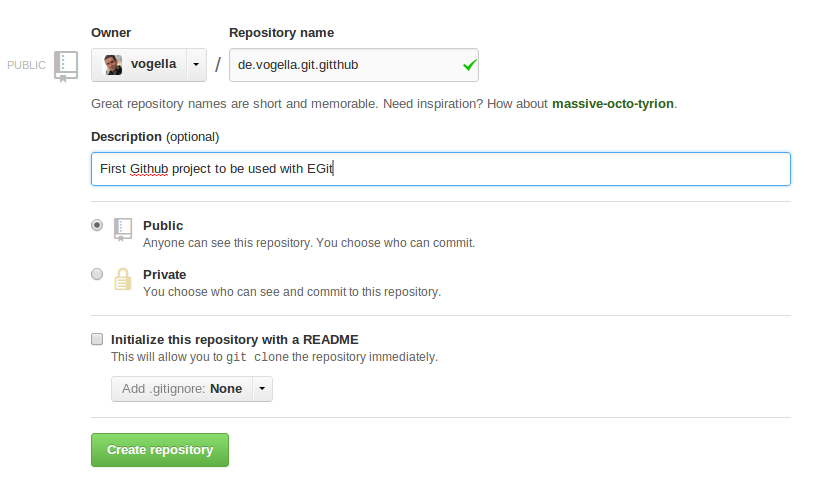 Creating GitHub repository step 2