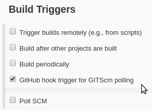 Set jenkins build trigger 